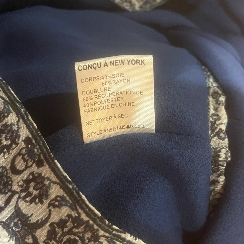 NWT INTERMIX Dark Blue Patterned A-Line Skirt Size 2