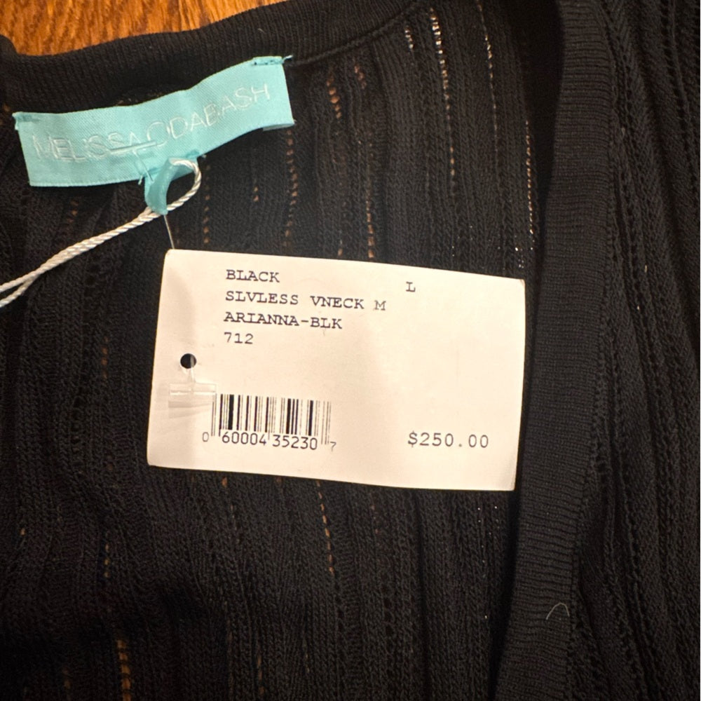 NWT Melissa Odabash Black Sleeveless Midi Dress Size Large