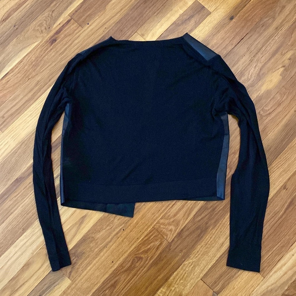 Burning Torch Women’s Black Jacket With Leather Front Size P