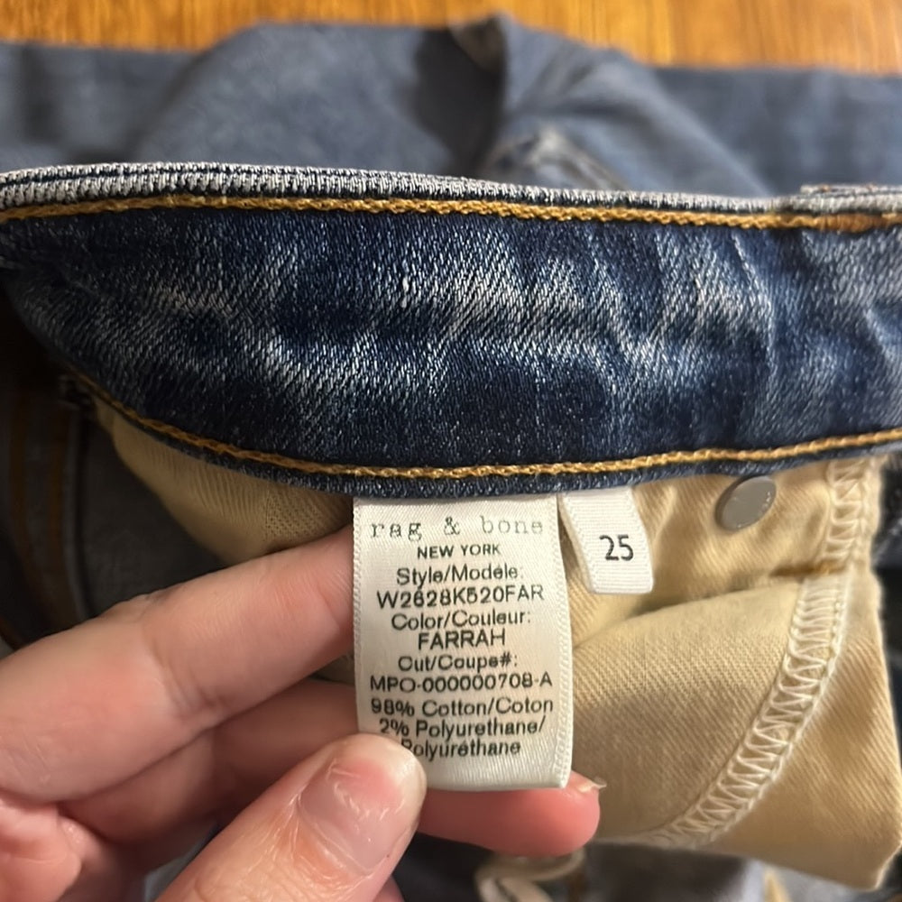 Rag & Bone Woman’s Nina High-Rise Ankle Skinny Jeans Size 25