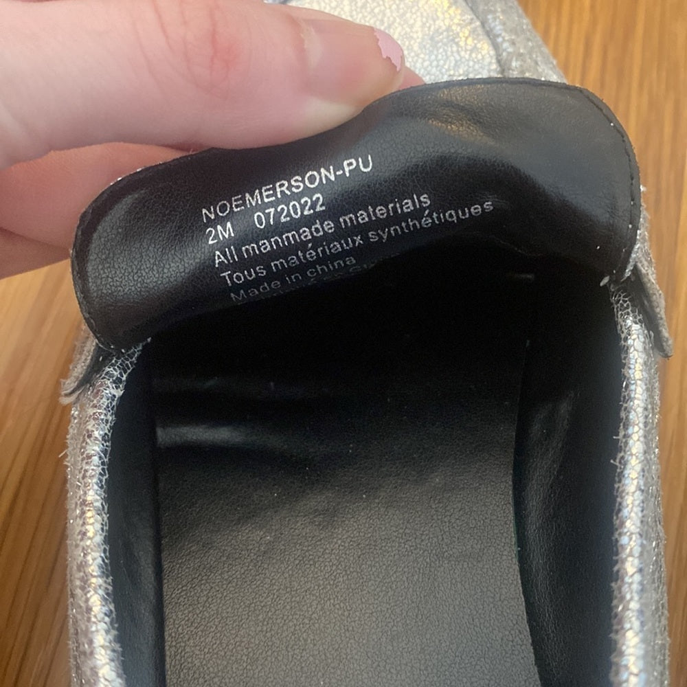 Nordstrom Children’s Silver Sparkly Slip On Shoes Size 2