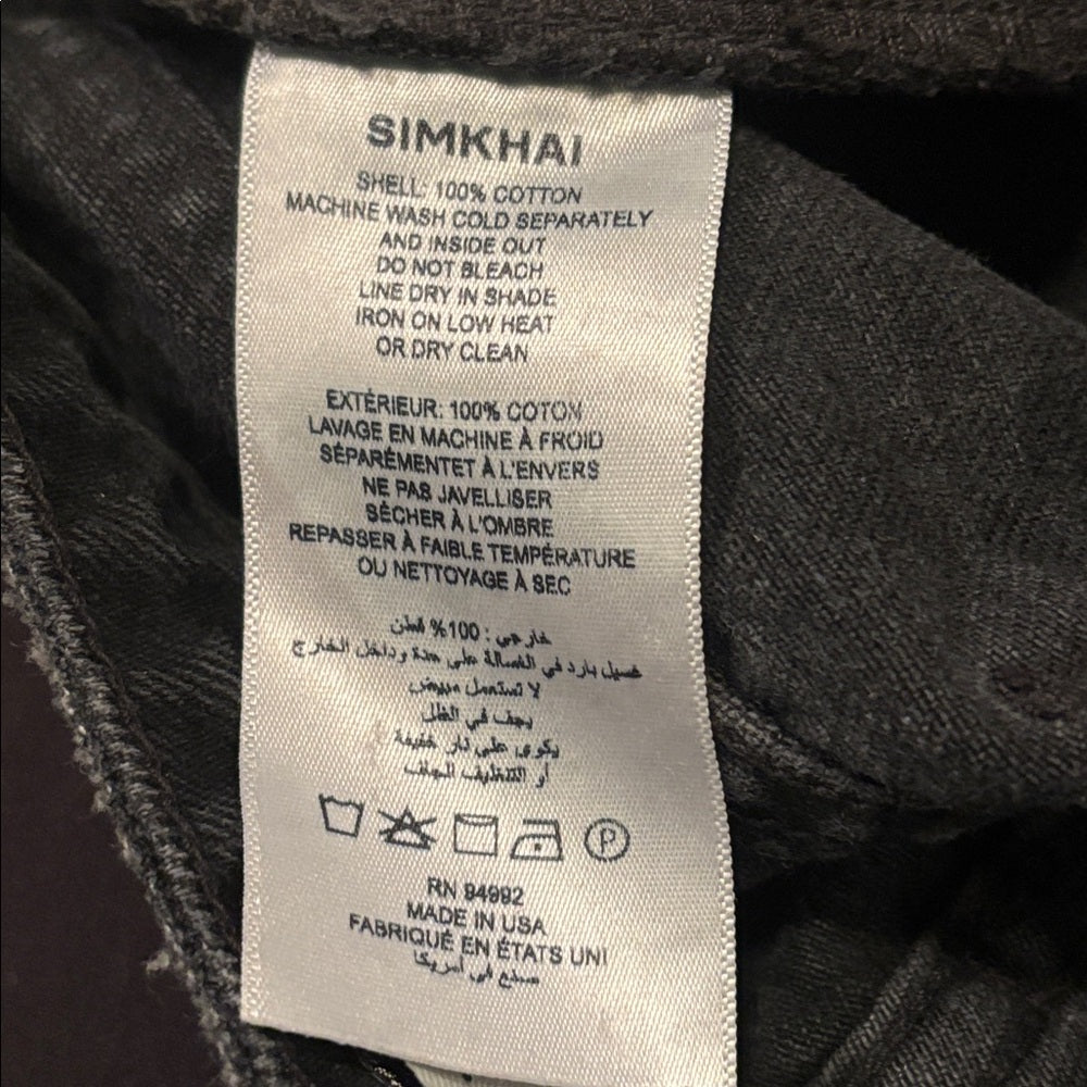 Simkhai Women’s Black Denim Jeans Wide Leg Size 24