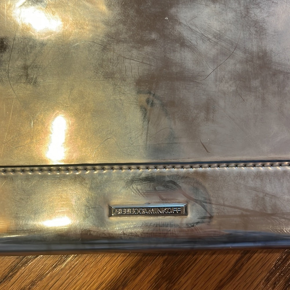 Rebecca Minkoff Woman’a Leo Saffiano Leather Metallic Clutch