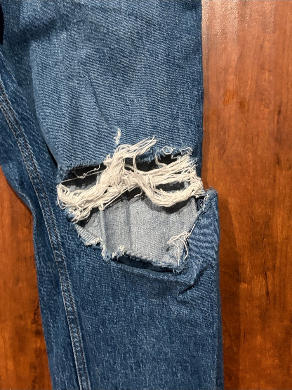 Abercrombie And Fitch Womens Blue Distressed Jeans - Classic Denim Size 32