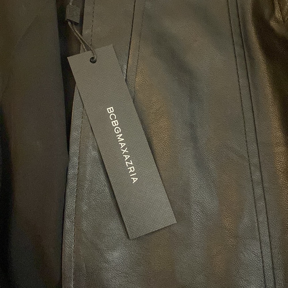 NWT BCBGMaxAzria Women’s Black Leather Jacket Size M