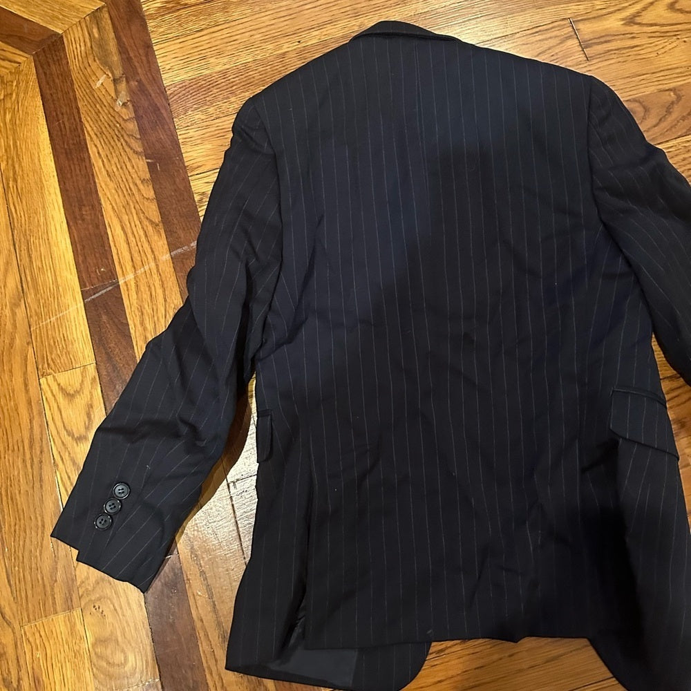 Joseph Abbound Black Pinstripe Suit Set Size 10R and 8R