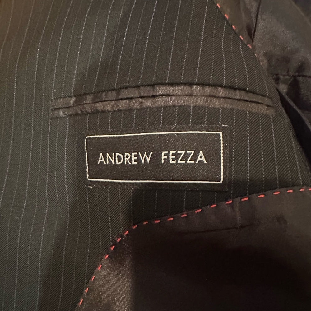 Andrew Fezza Kids Black Pinstripe Suit Set Pants Size 14 R