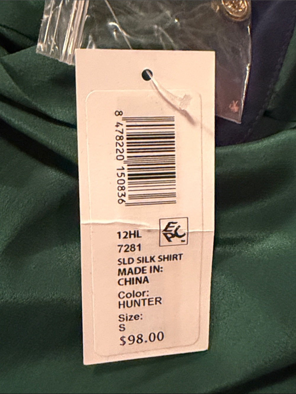 NWT C Wonder Mens Green Long Sleeve Button-Up Blouse Size S