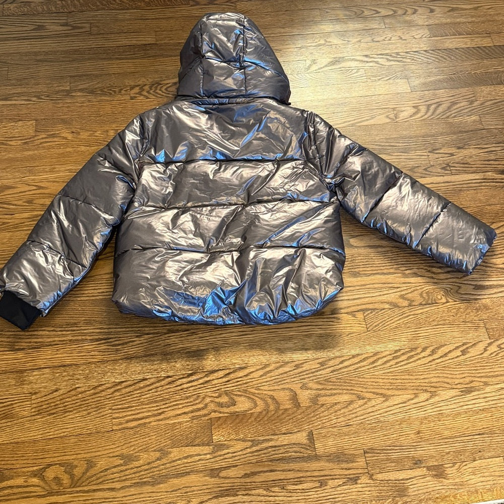 GAP Women’s Shiny Silver Puffer Jacket Size Small