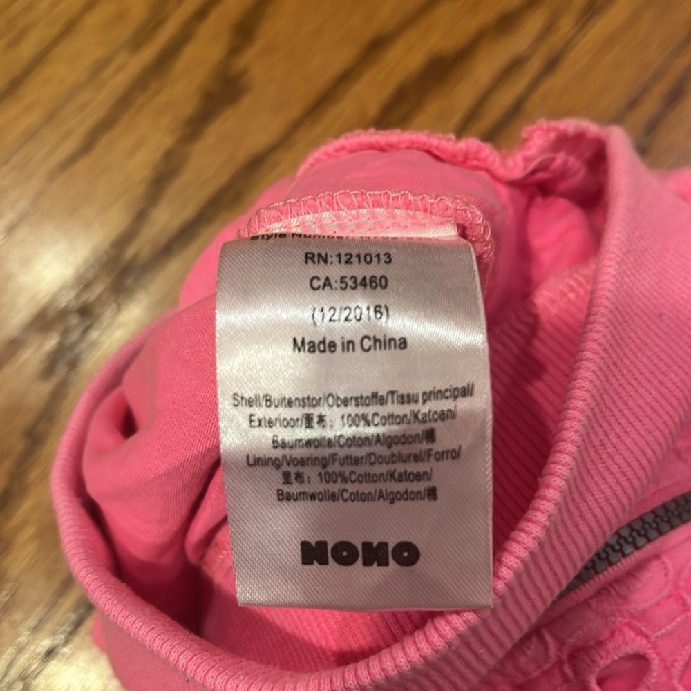 Nono Girl’s Pink Zip Up Jacket Size 5