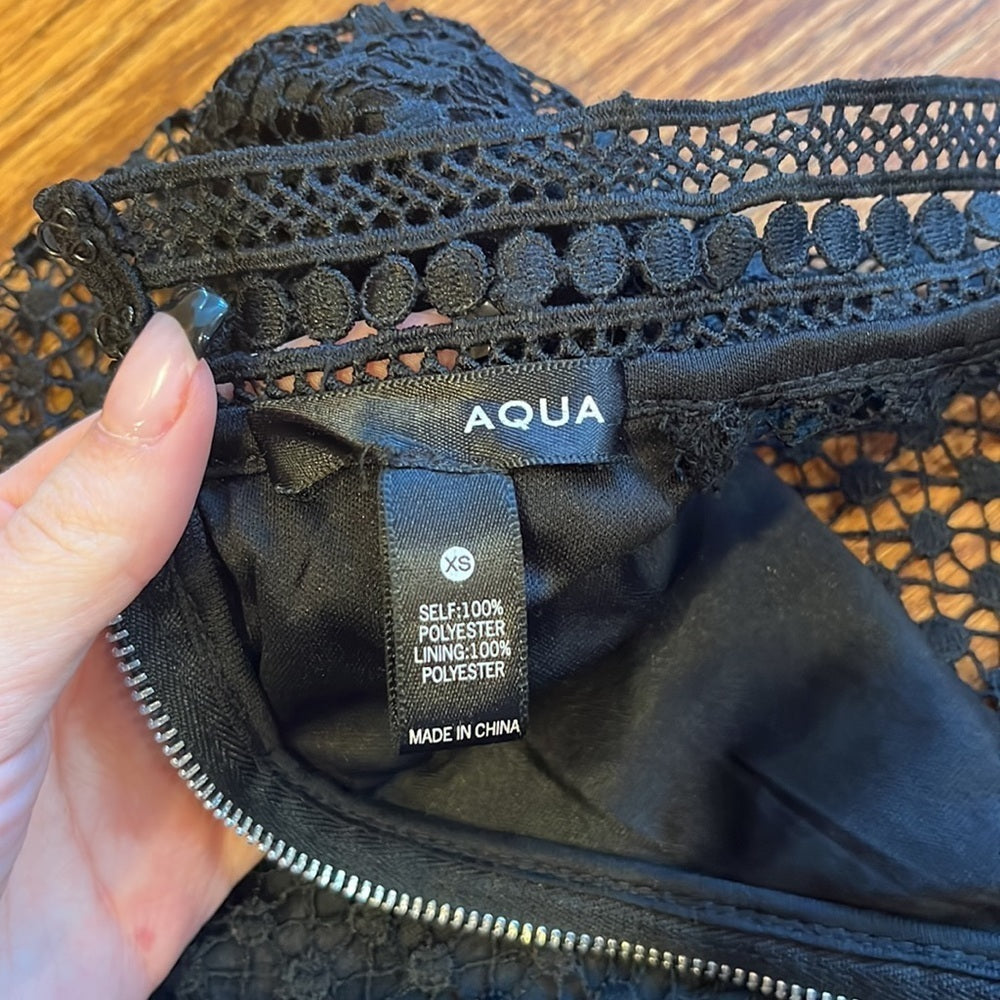 NWT Aqua Woman’s Black Ruffle Lace Dress Size XS