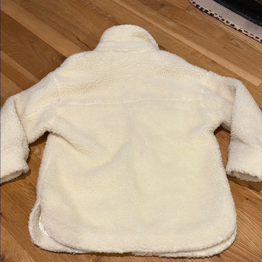 Central Park West Girls Cream Sherpa Jacket Size 7/8