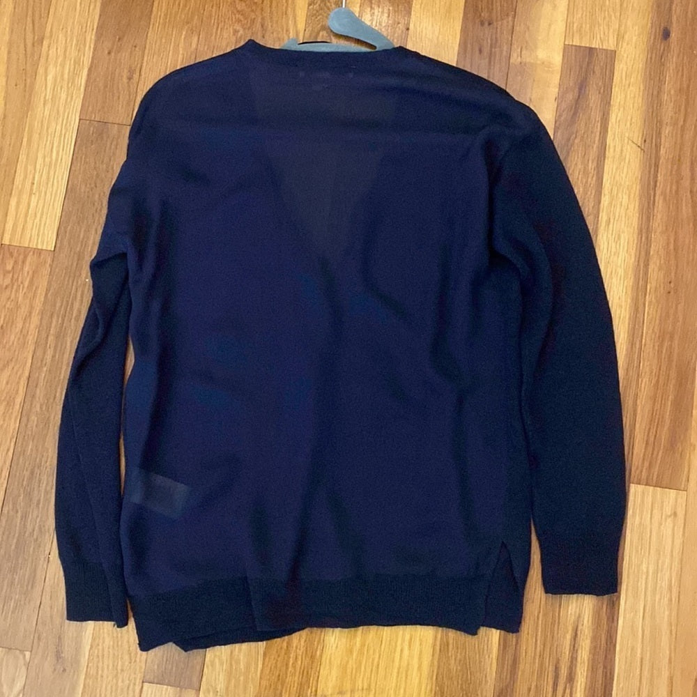 Gerard Darel Women’s Navy Linen Sheer Sweater Size 0