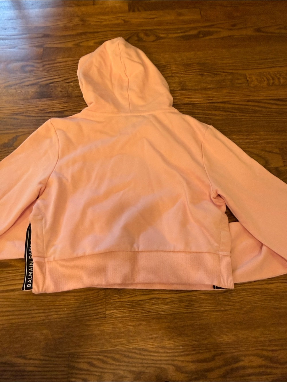 Balmain Light Pink Logo Hoodie Size 14