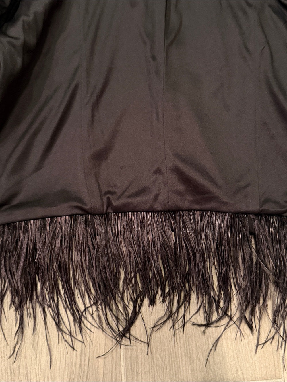 Central Park West Women’s Black Feather-Trim Cropped Blazer Size XS