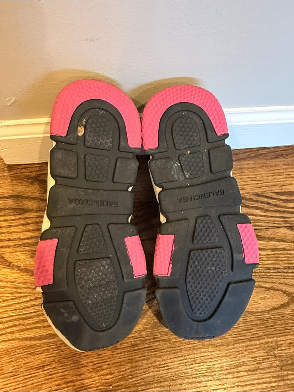 Balenciaga Black Knit Sock Sneakers with Pink and White Sole Size 38