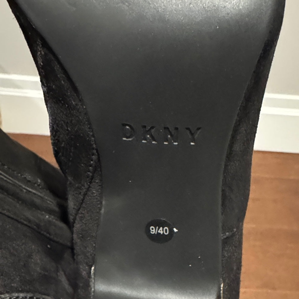 NWOT DKNY Black Suede Sloane Over the Knee Women's Boots Size 9