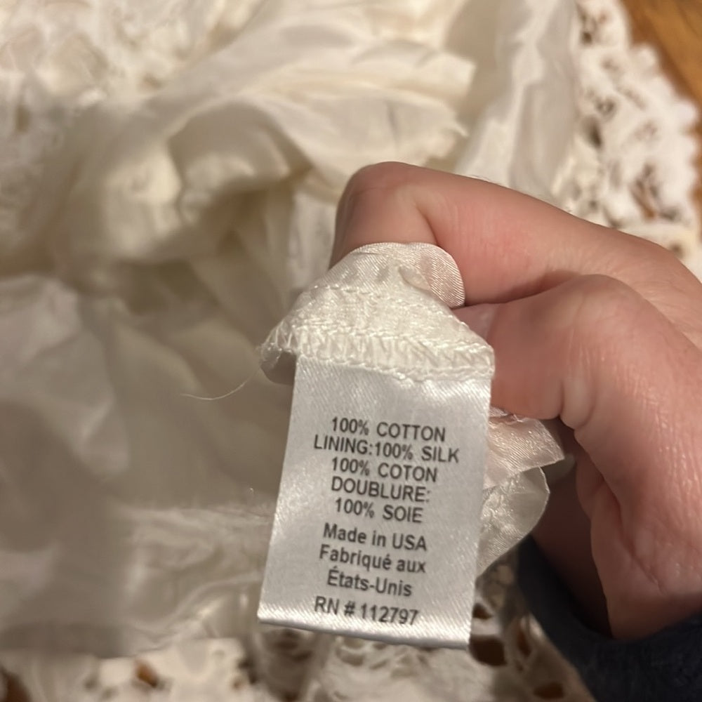 Miguelina Woman’s White Lace Dress Size S
