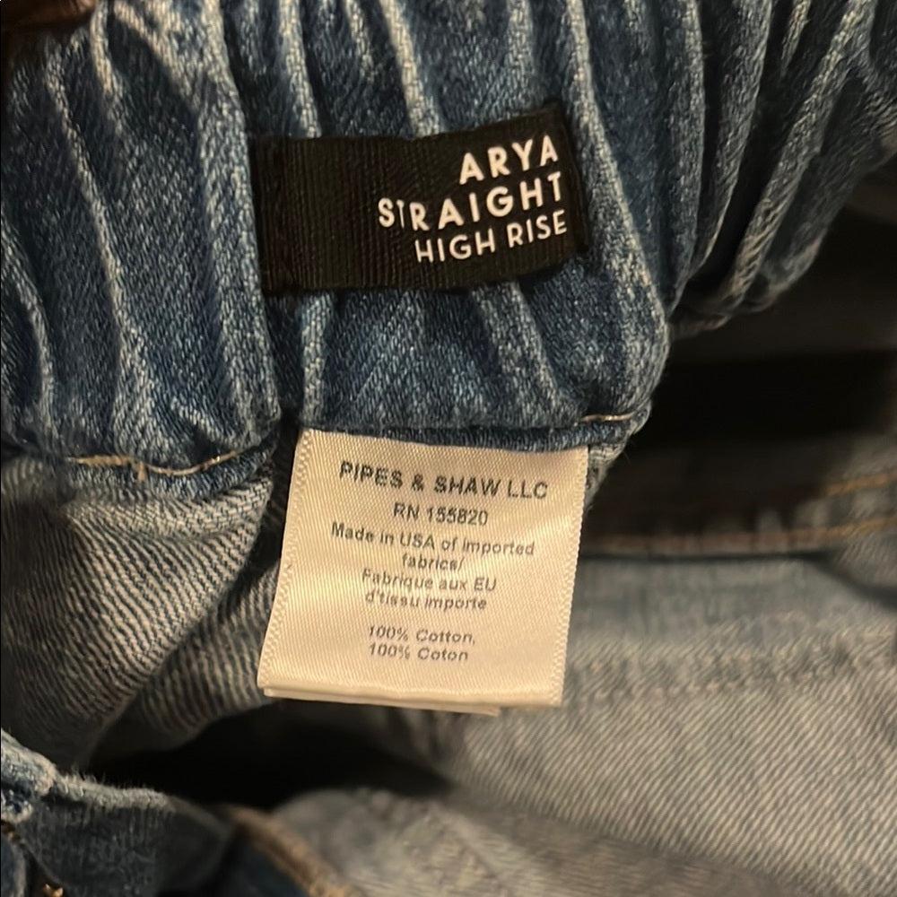 Veronica Beard Women’s Arya Straight High Rise Blue Jeans Size: 24