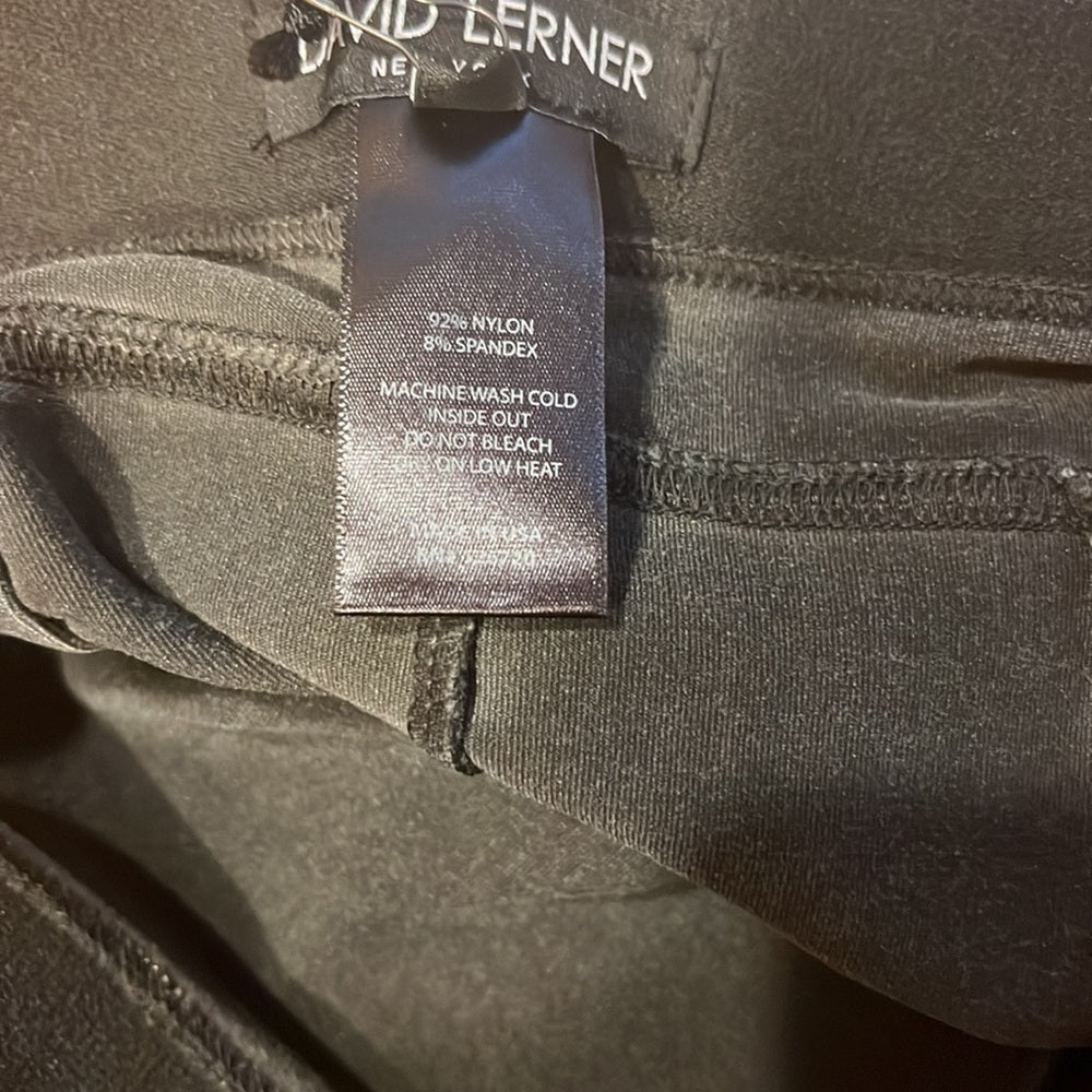 NWT David Lerner Woman’s Black Stitched Moro Leggings Size S