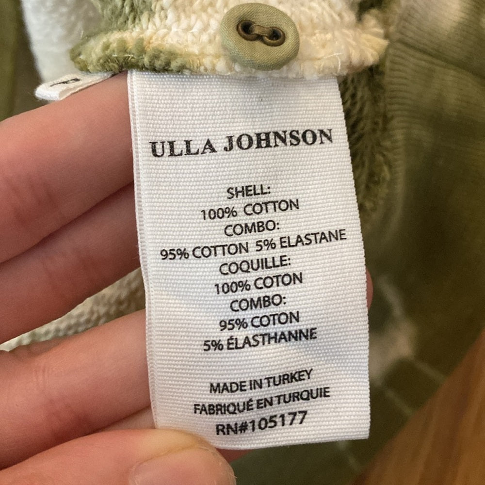 Ulla Johnson Women’s Green and White Tie Dye Sweatshirt Size P