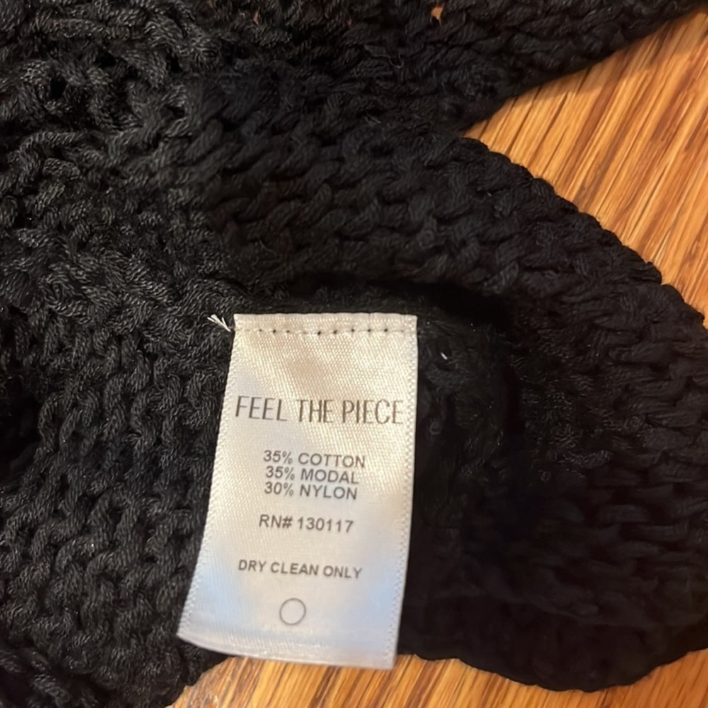 NWT Feel the Piece Terre Jacobs Woman’s Black See Through Sweater Size XS/S