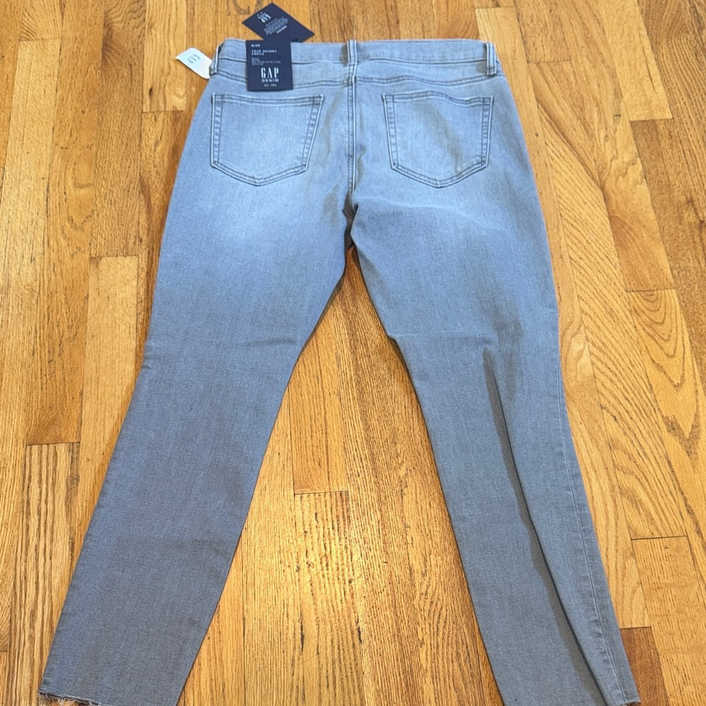 NWT GAP 1969 Women's Light Gray True Skinny Ankle Mid Rise Stretchy Jeans 8/29