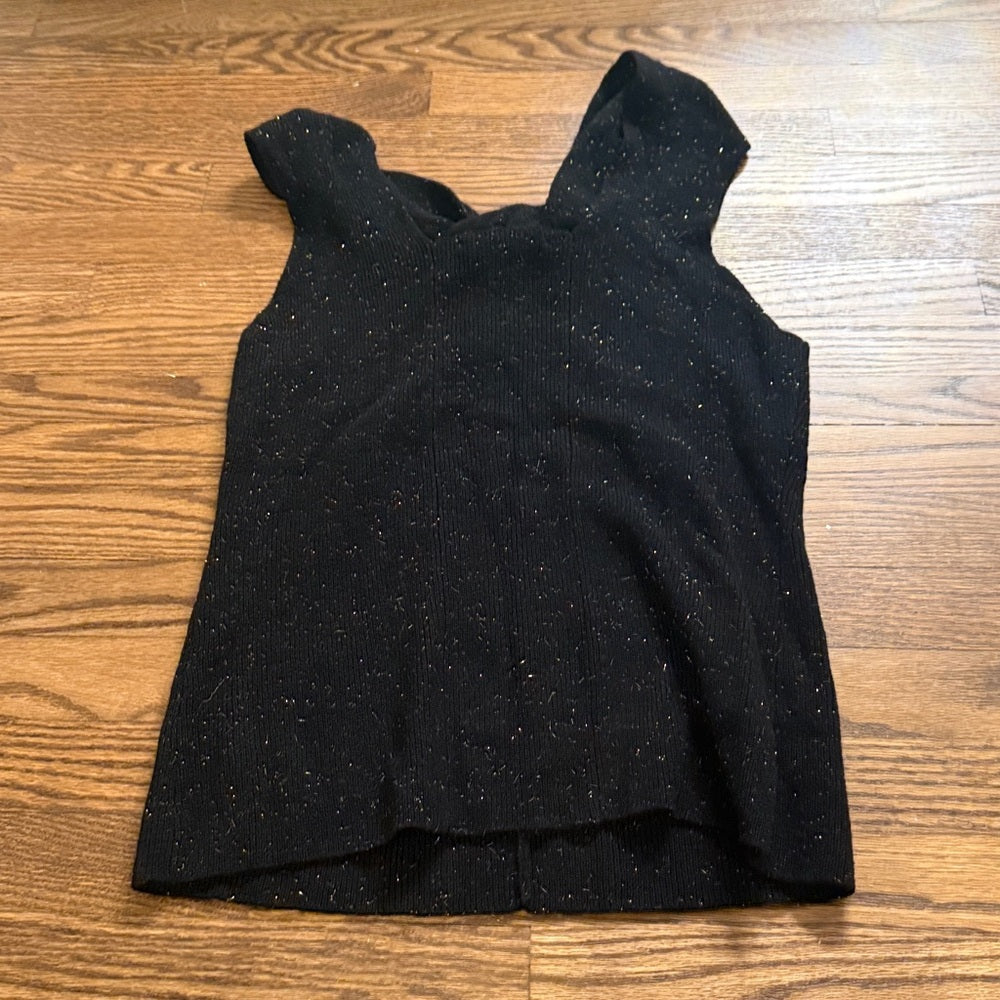 NWT Women’s Autumn Cashmere Black Knit Top Size Medium