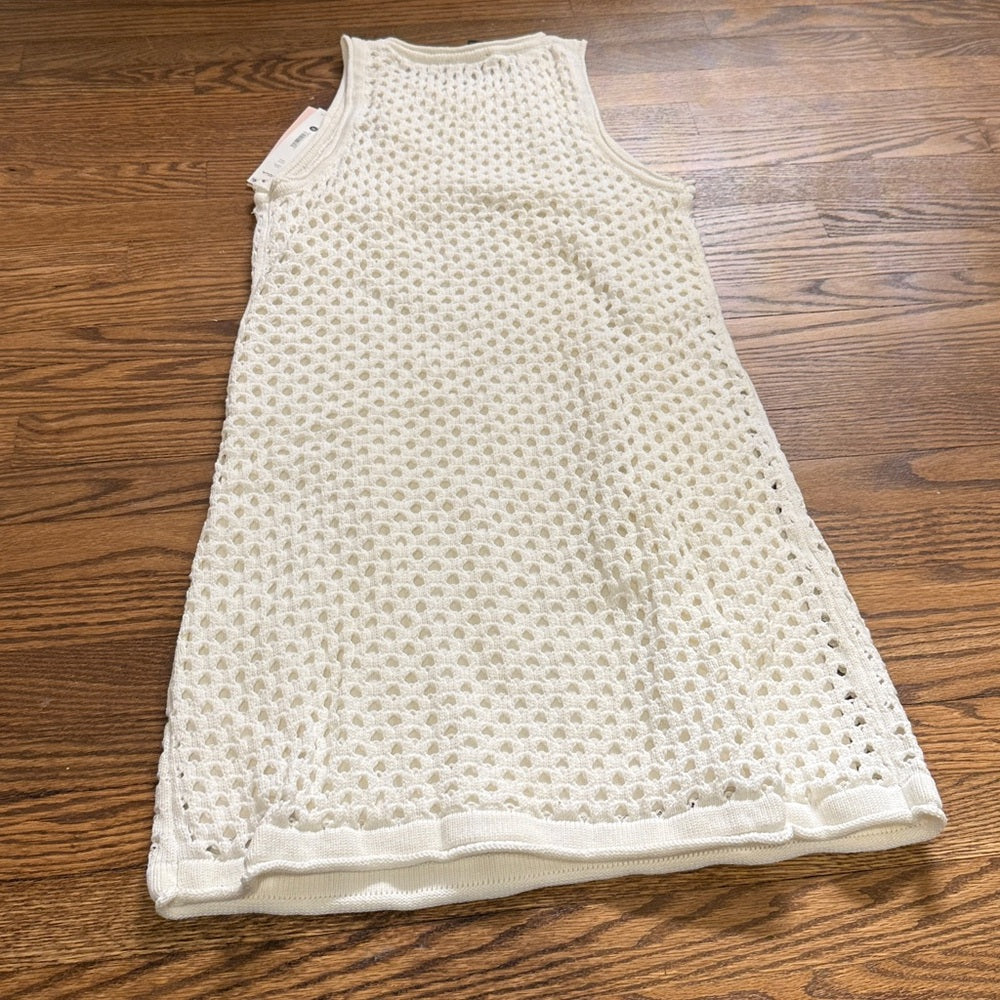 NWT Aqua Cream Textured Sleeveless Mini Dress Size Medium