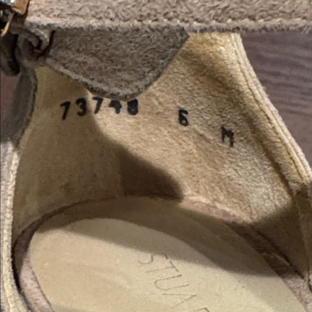Stuart Weitzman Tan Suede Wedge Sandals Size 6