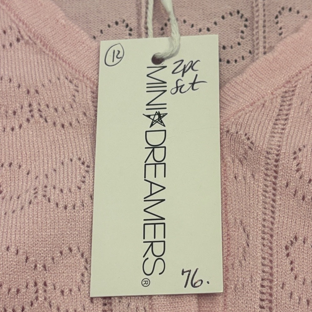 NWT Mini Dreamers Girl’s Pink Two Piece Sweater Set Size 12