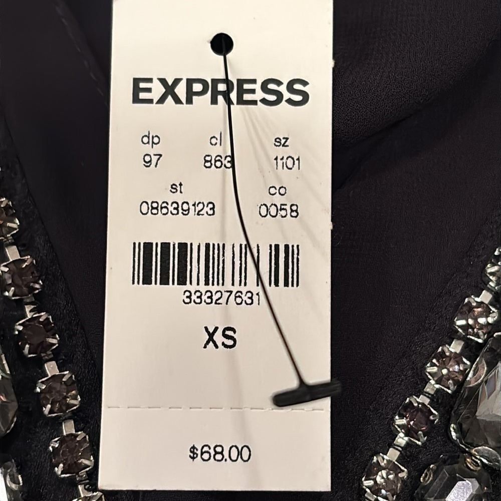 NWT Express Women’s Black Tank Top With Gems Size XS
