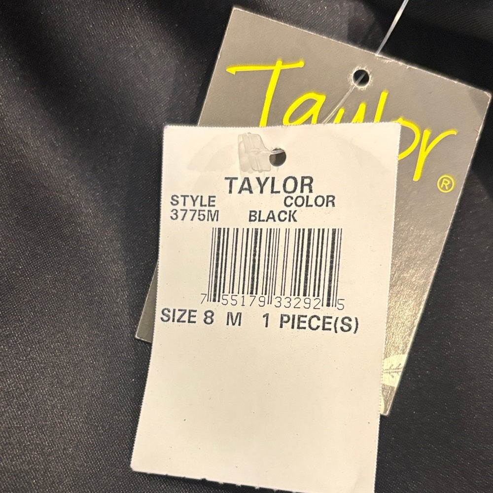 NWT Taylor Women’s Black Dress with Sequin Hem Size 8