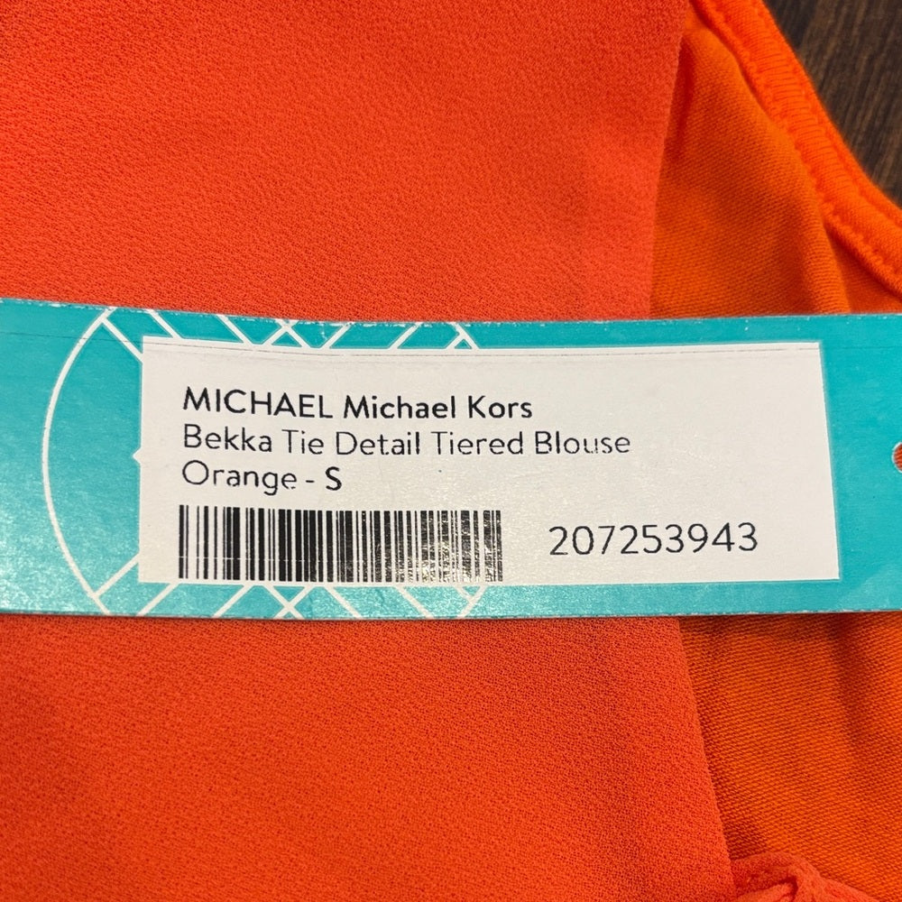 NWT Michael Kors Women’s Orange Sleeveless Blouse Size Small