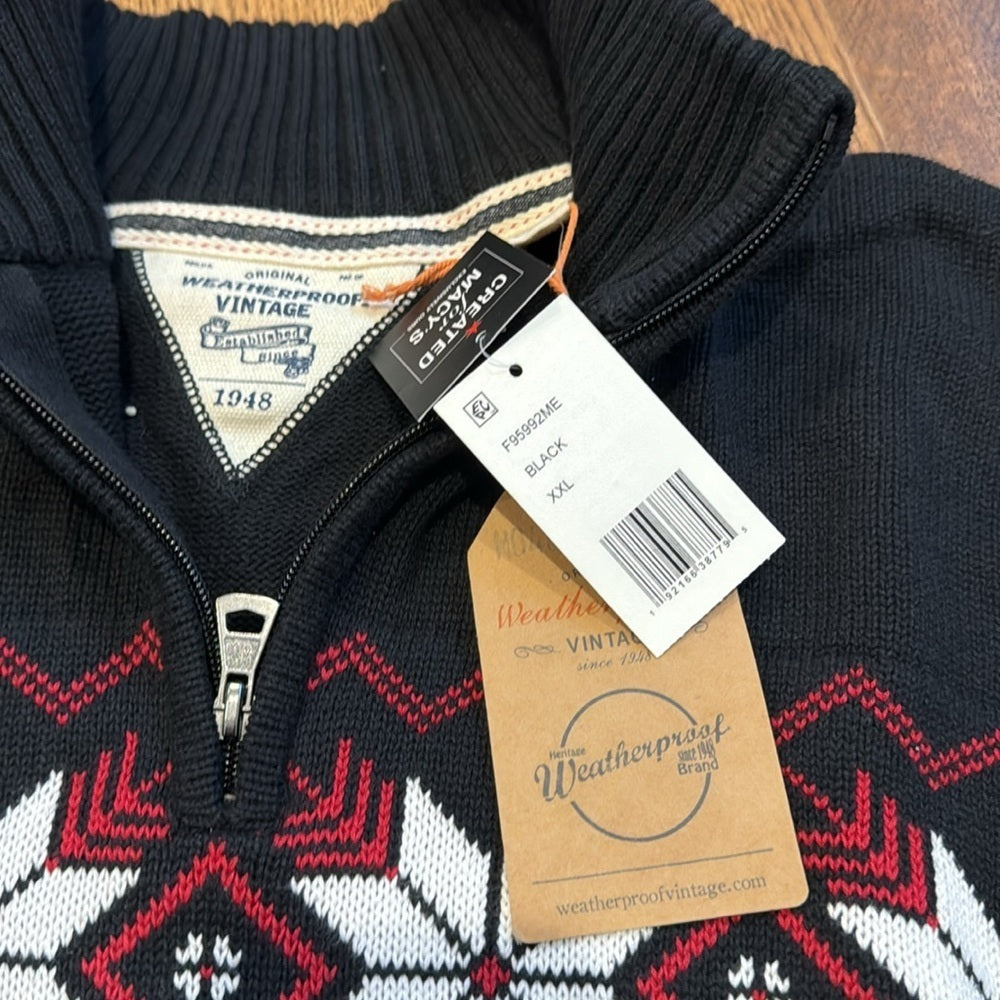 NWT Weatherproof Vintage Men’s Sweater Blue Red and White Size XXL