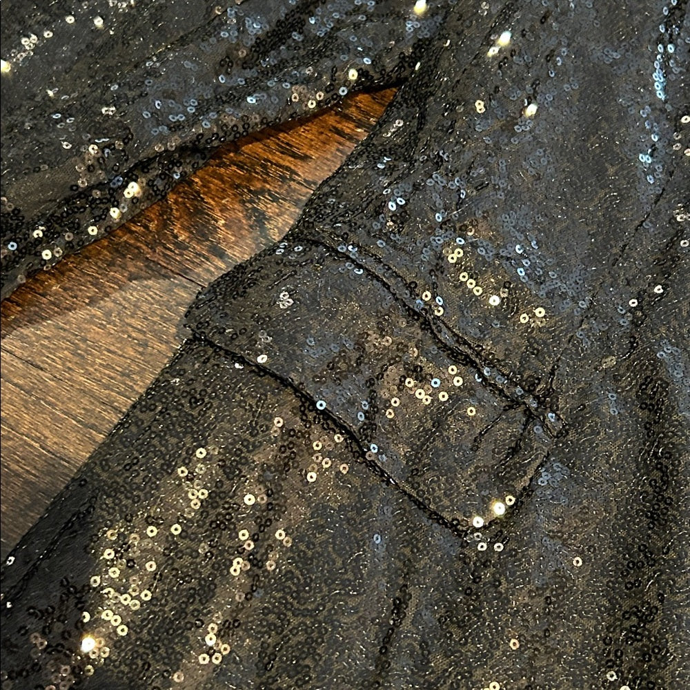 Blue B Collection Women’s Sequin Black Blazer Jacket Size Large