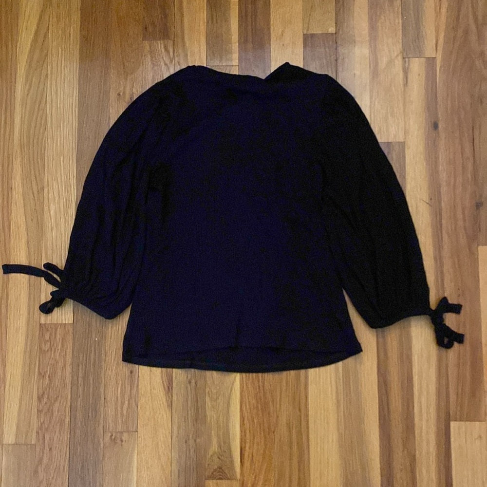 MNG Casual Women’s Black Ribbed Blouse Size L