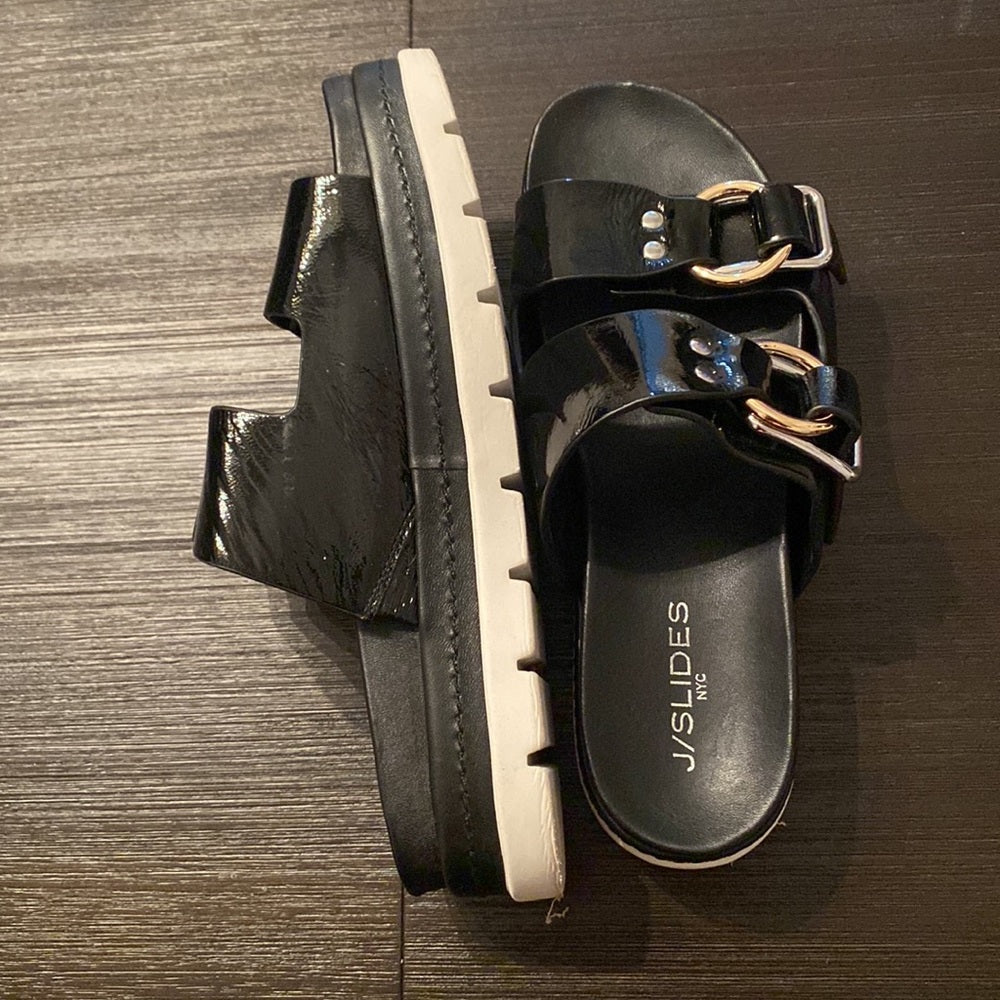 J/Slides Women’s Size 9 Black Platform Slides