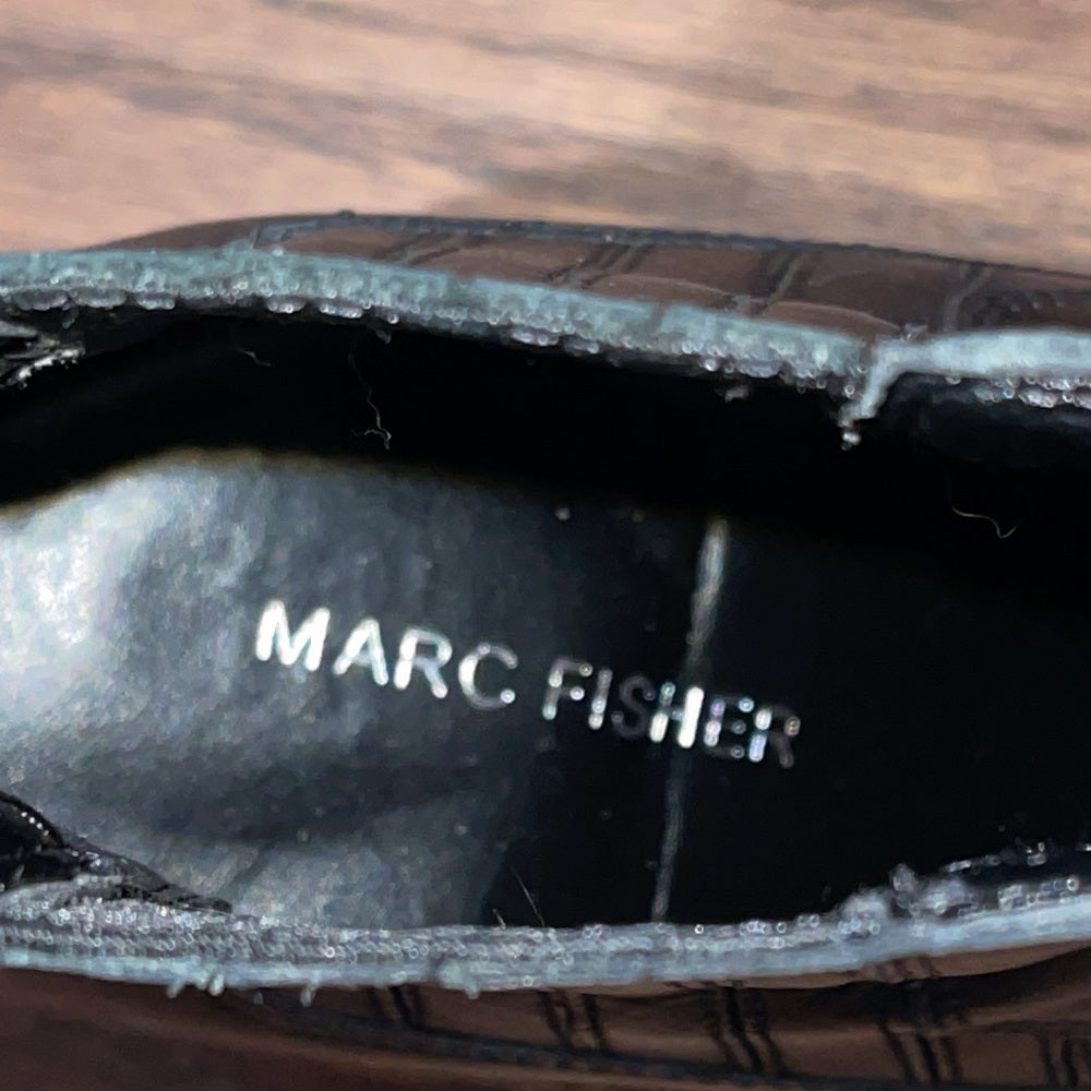 Marc Fisher Black Mayden Leather Bootie Size 8