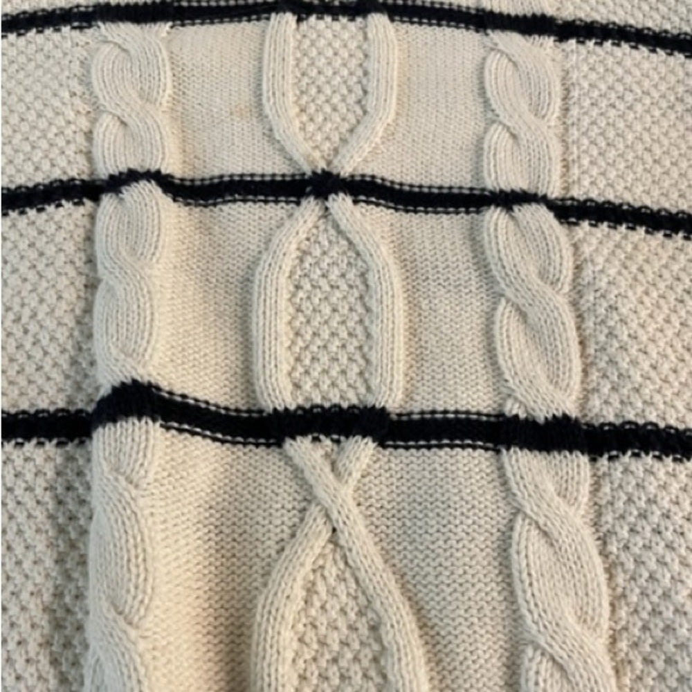 Veronica Beard white striped shirt sleeve Women’s sweater Size Small