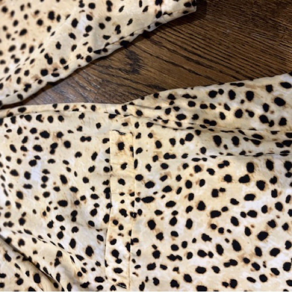 Cupcake and Cashmere Silk Leopard Woman’s Open Cardigan Size Small