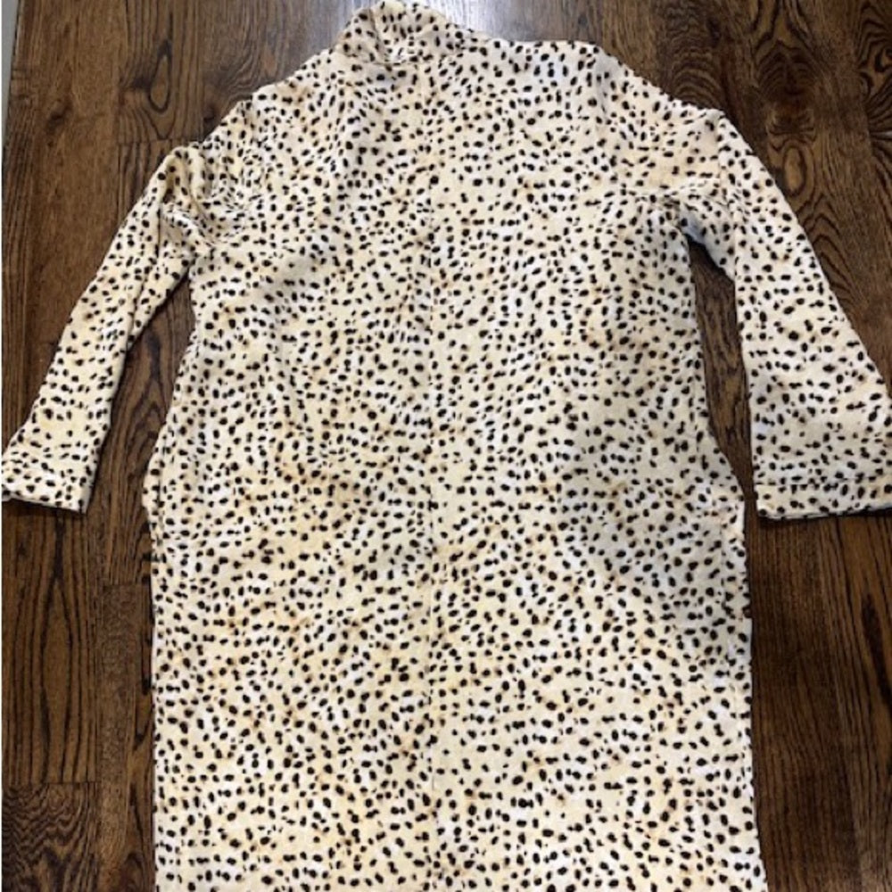 Cupcake and Cashmere Silk Leopard Woman’s Open Cardigan Size Small