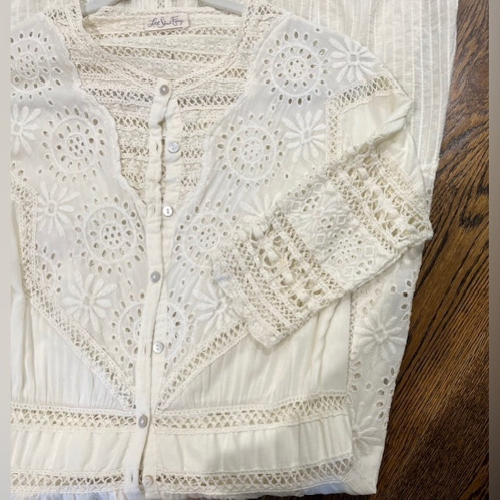 Love Shack Fancy White Eyelet Long Women’s Dress Size Medium