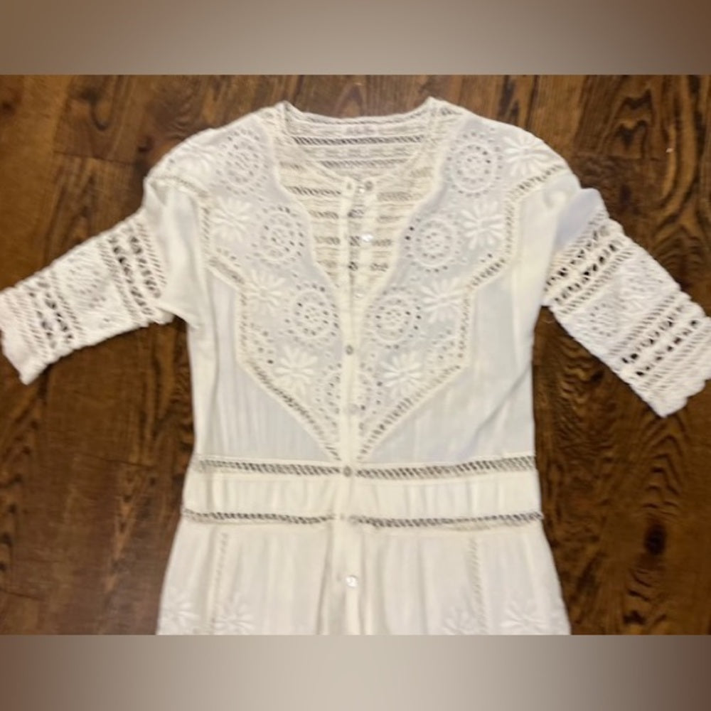 Love Shack Fancy White Eyelet Long Women’s Dress Size Medium