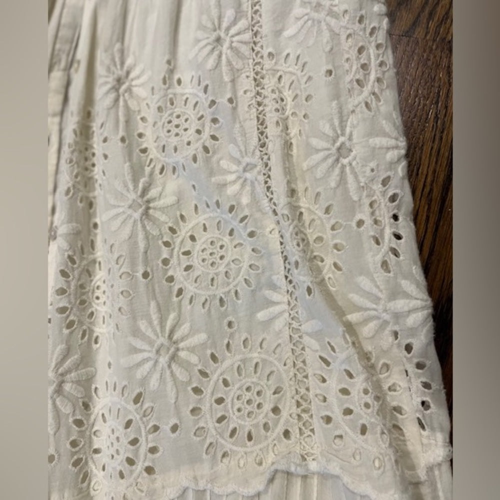 Love Shack Fancy White Eyelet Long Women’s Dress Size Medium