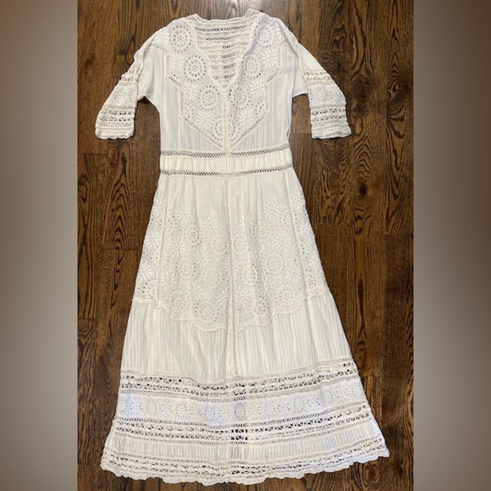Love Shack Fancy White Eyelet Long Women’s Dress Size Medium