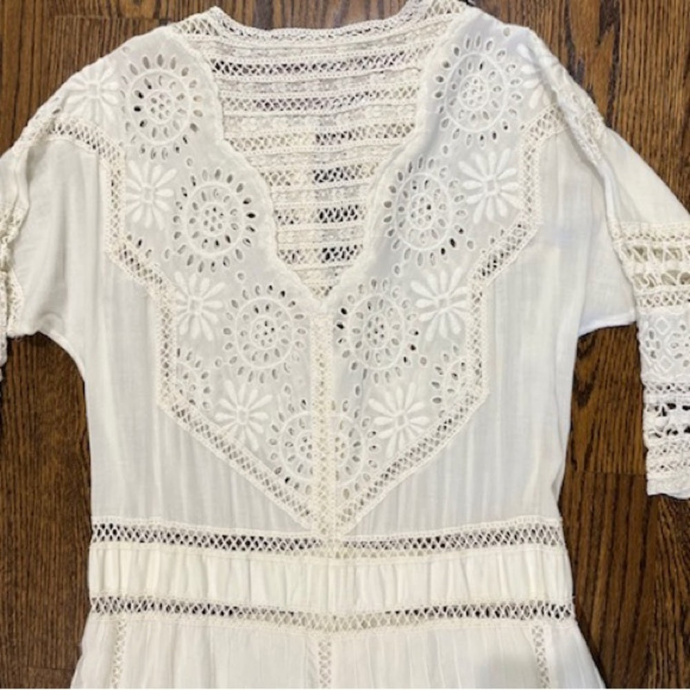 Love Shack Fancy White Eyelet Long Women’s Dress Size Medium