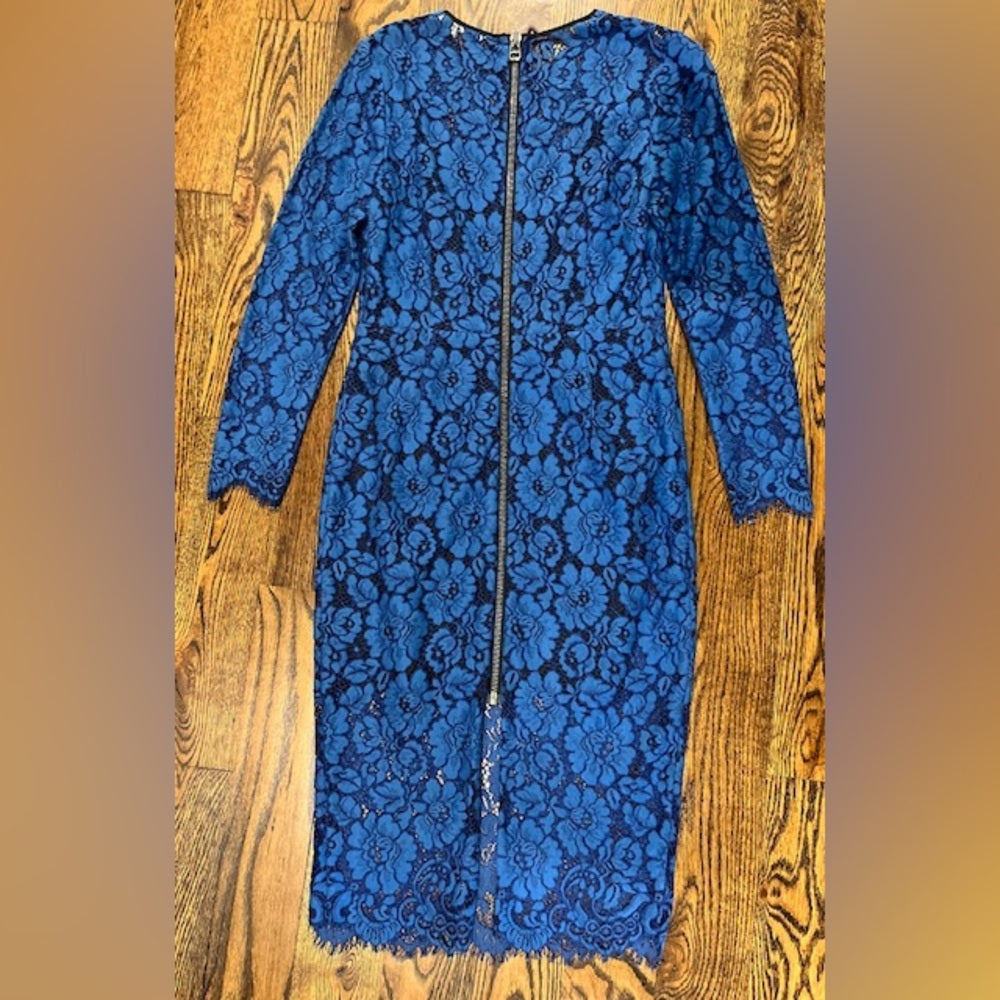 Veronica Beard Women’s Blue Lace Long Sleeved Dress Size 6