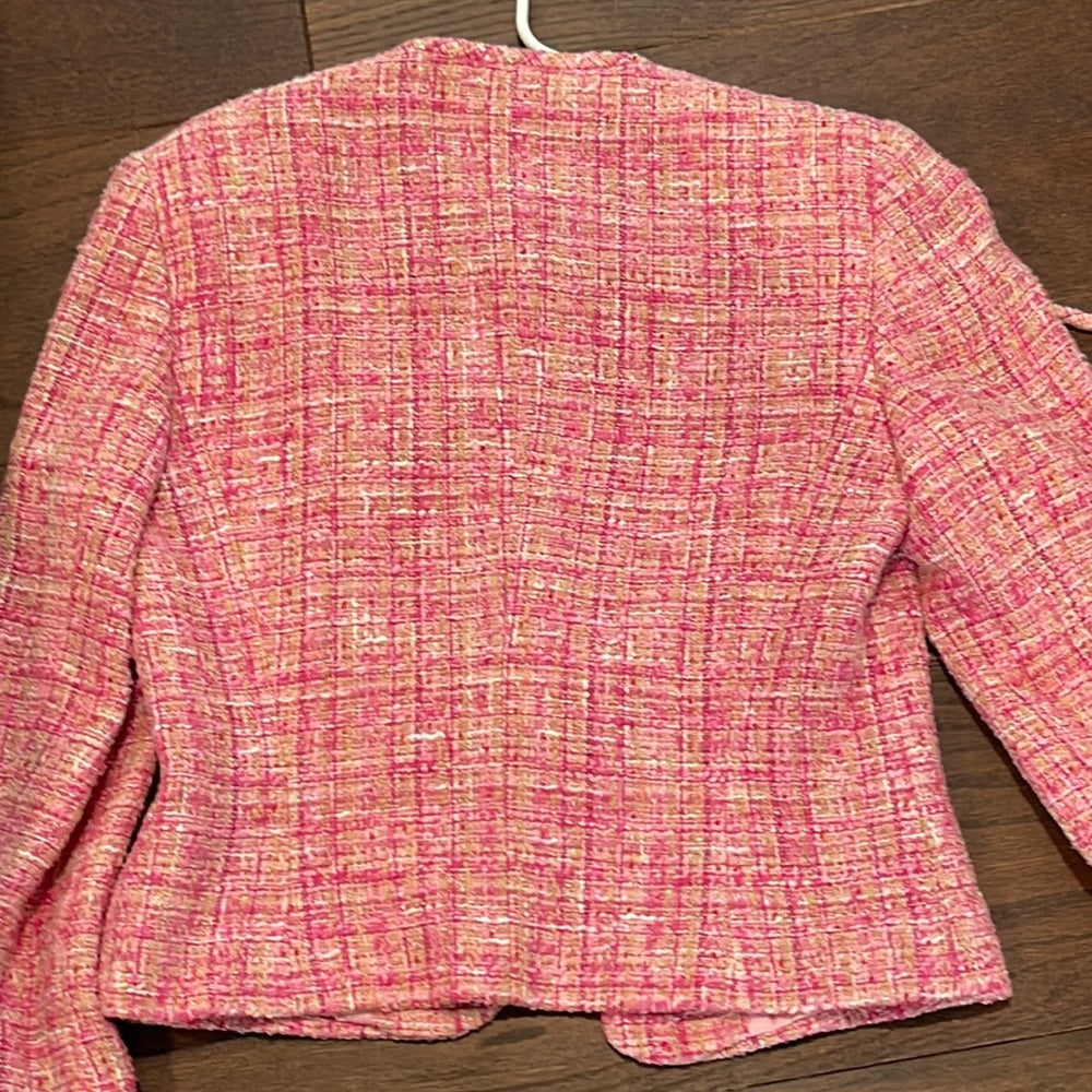 VINTAGE Escada Pink Tweed Women’s Skirt Suit Jacket Size 34 Skirt Size 36