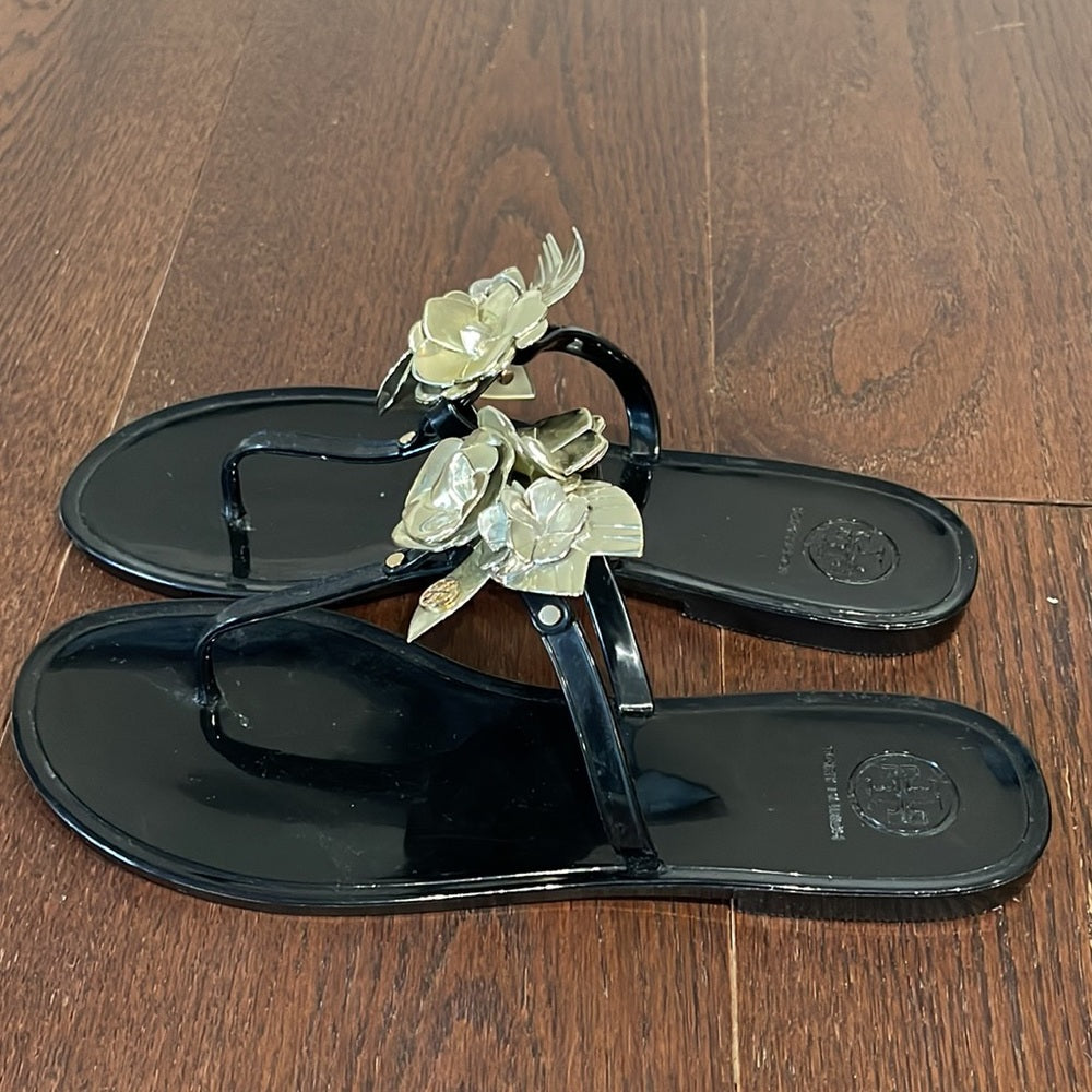 Tory Burch Black Patent Leather Women’s Sandals Size 9